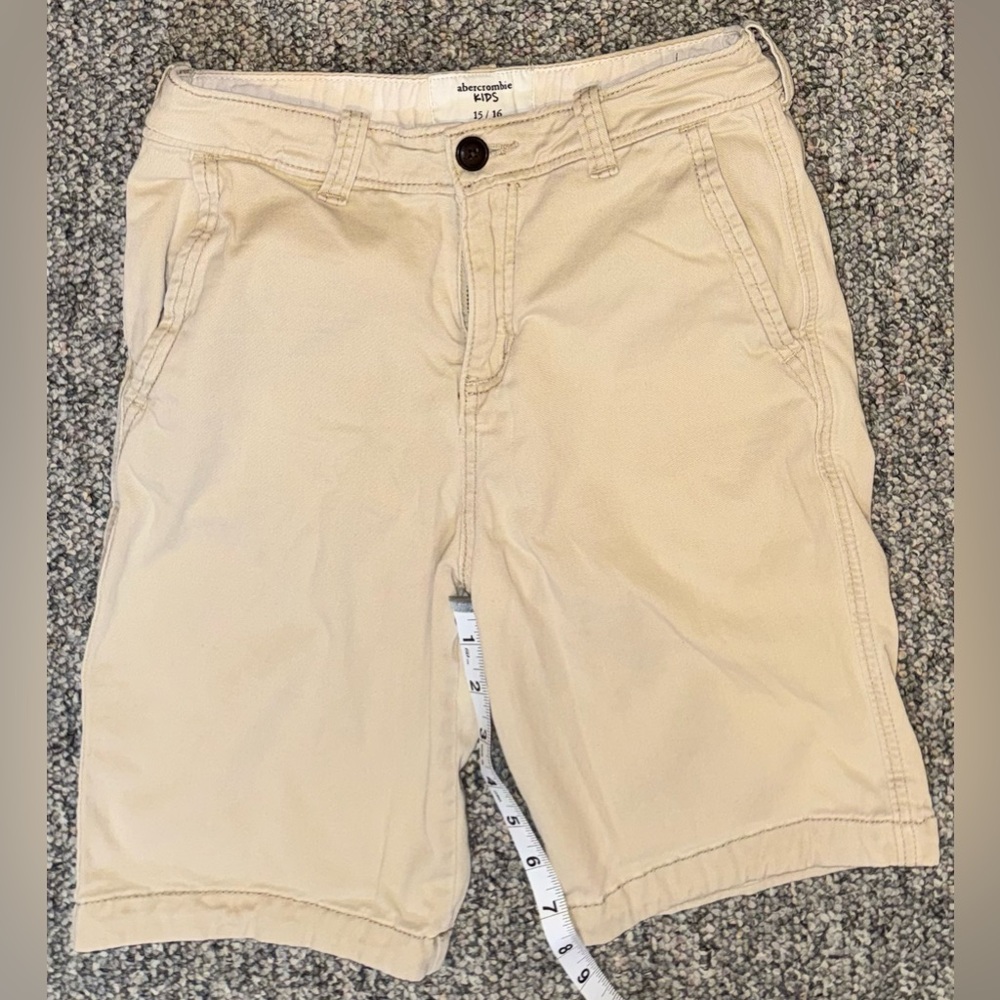 Abercrombie Kids Khaki Shorts Size 15/16 ~ Waist 28 Abercrombie & Fitch Icon